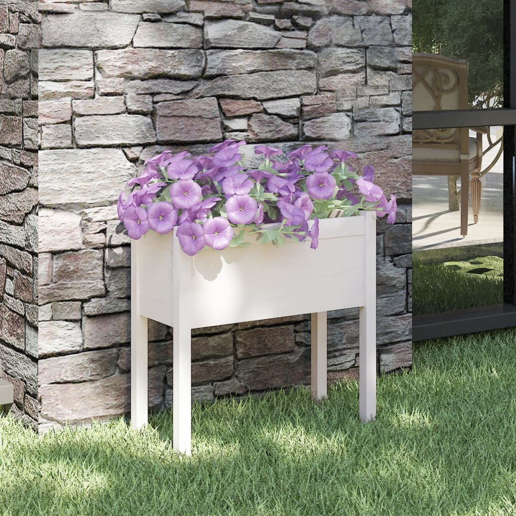 vidaXL Garden Planter Black 27.6"x12.2"x27.6" Solid Wood Pine-8