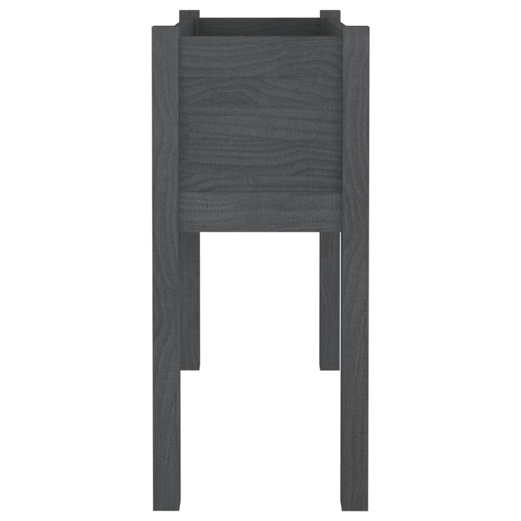 vidaXL Garden Planter Black 27.6"x12.2"x27.6" Solid Wood Pine-40