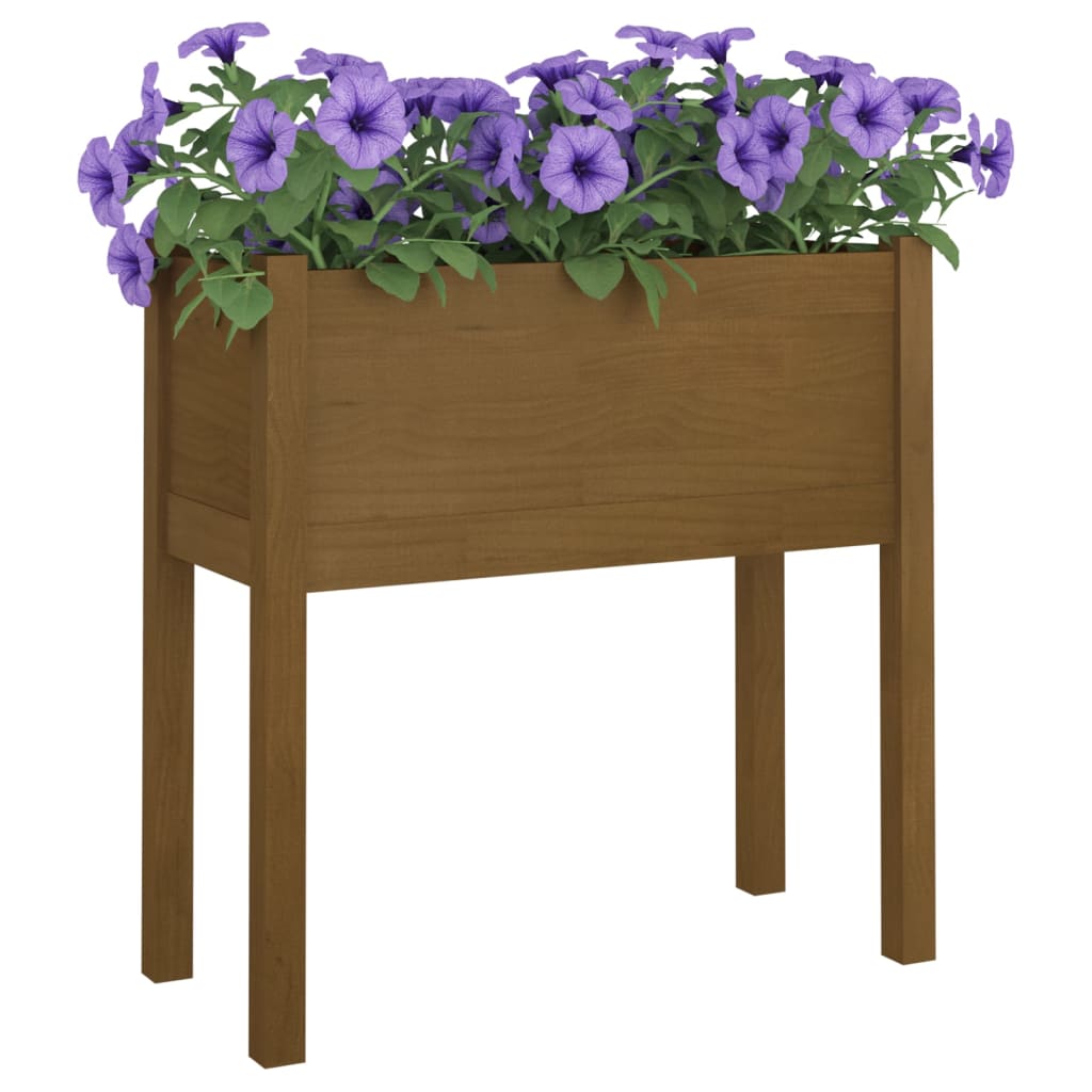 vidaXL Garden Planter Black 27.6"x12.2"x27.6" Solid Wood Pine-54