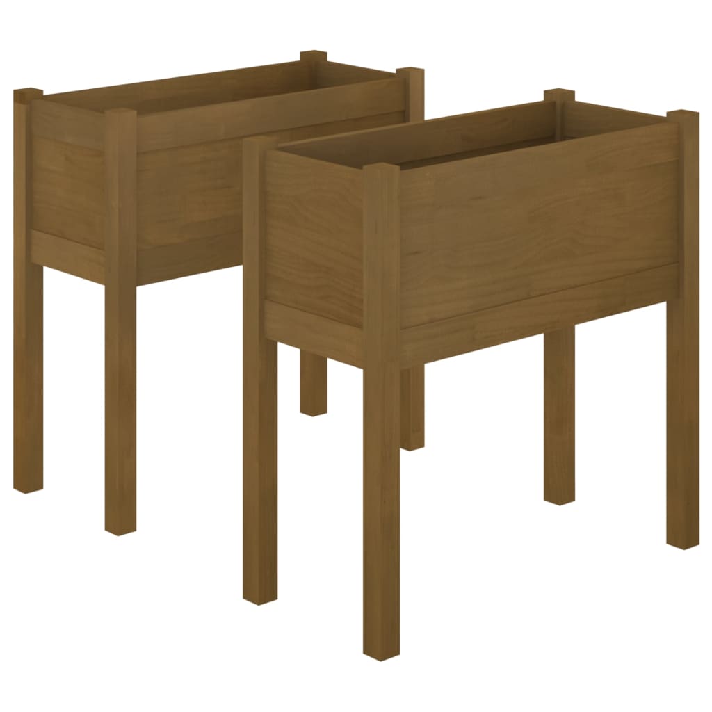 vidaXL Garden Planter Black 27.6"x12.2"x27.6" Solid Wood Pine-55