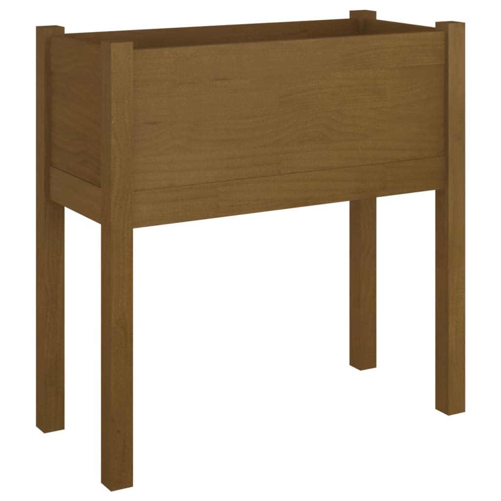 vidaXL Garden Planter Black 27.6"x12.2"x27.6" Solid Wood Pine-58