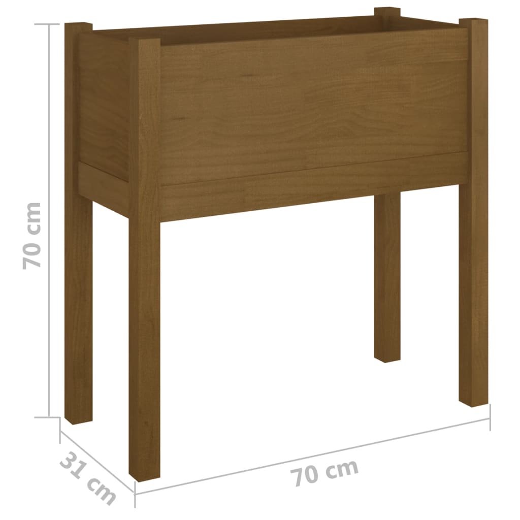 vidaXL Garden Planter Black 27.6"x12.2"x27.6" Solid Wood Pine-62