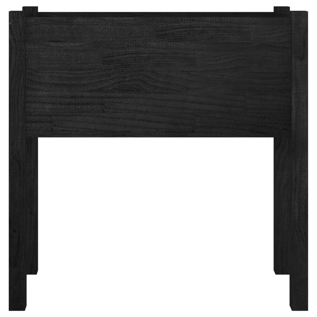vidaXL Garden Planter Black 27.6"x12.2"x27.6" Solid Wood Pine-66