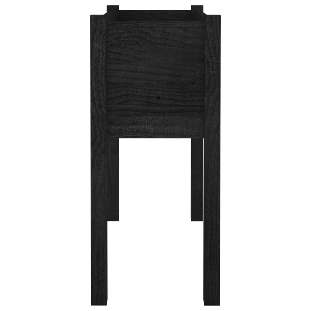 vidaXL Garden Planter Black 27.6"x12.2"x27.6" Solid Wood Pine-67