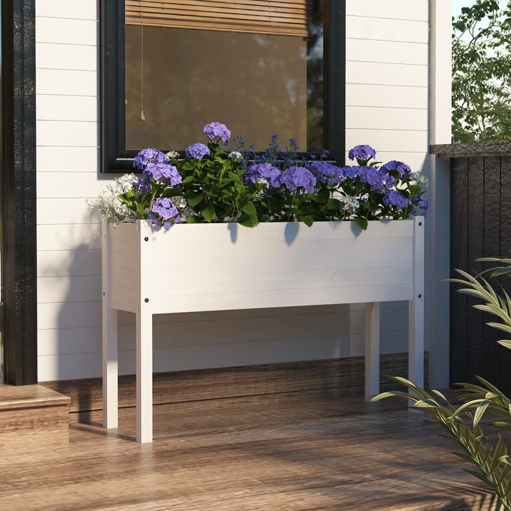 vidaXL Planter Outdoor Raised Garden Bed Flower Box with Legs Solid Wood Pine-6