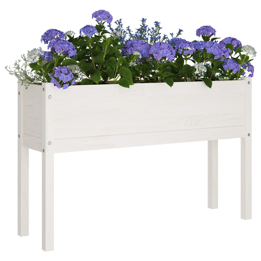 vidaXL Planter Outdoor Raised Garden Bed Flower Box with Legs Solid Wood Pine-16