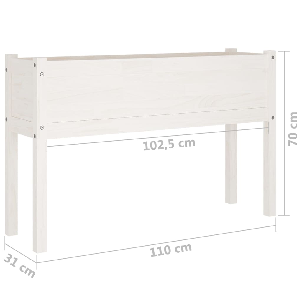 vidaXL Planter Outdoor Raised Garden Bed Flower Box with Legs Solid Wood Pine-13