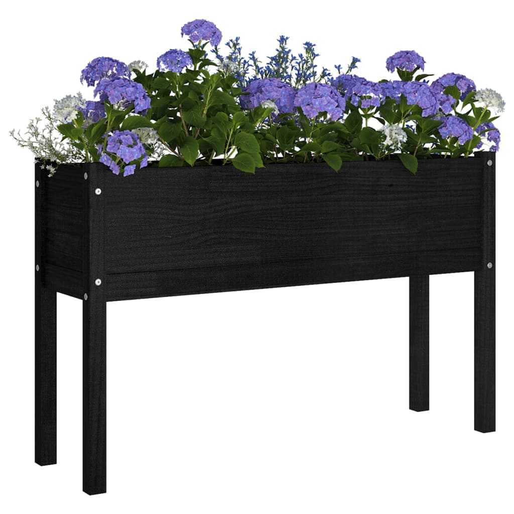 vidaXL Planter Outdoor Raised Garden Bed Flower Box with Legs Solid Wood Pine-2