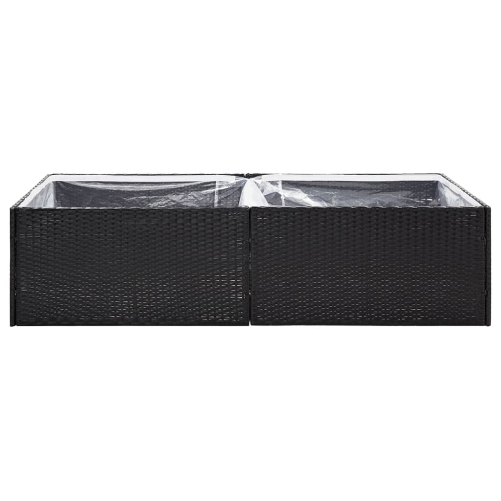 vidaXL Garden Planter Black 61.8"x31.5"x31.5" Poly Rattan-13