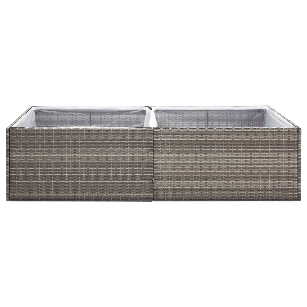 vidaXL Garden Planter Black 61.8"x31.5"x31.5" Poly Rattan-27