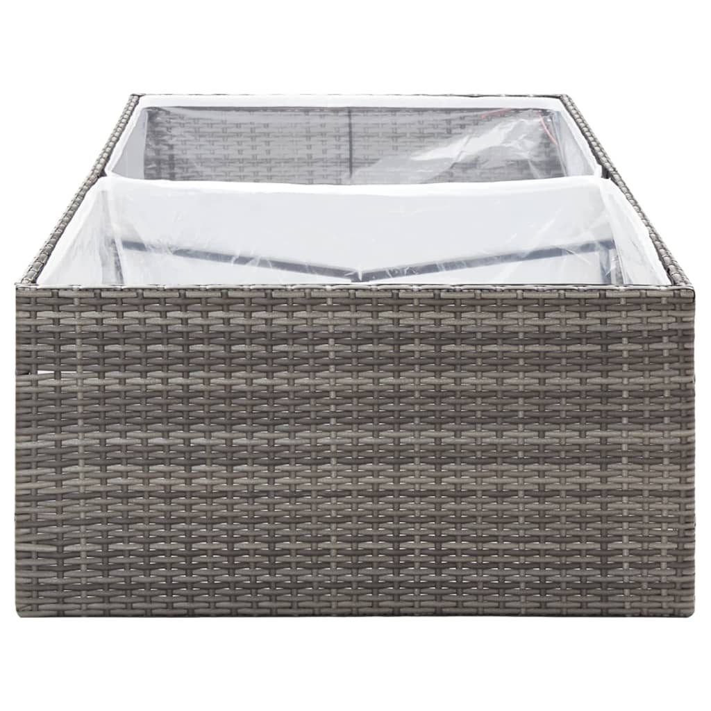 vidaXL Garden Planter Black 61.8"x31.5"x31.5" Poly Rattan-28