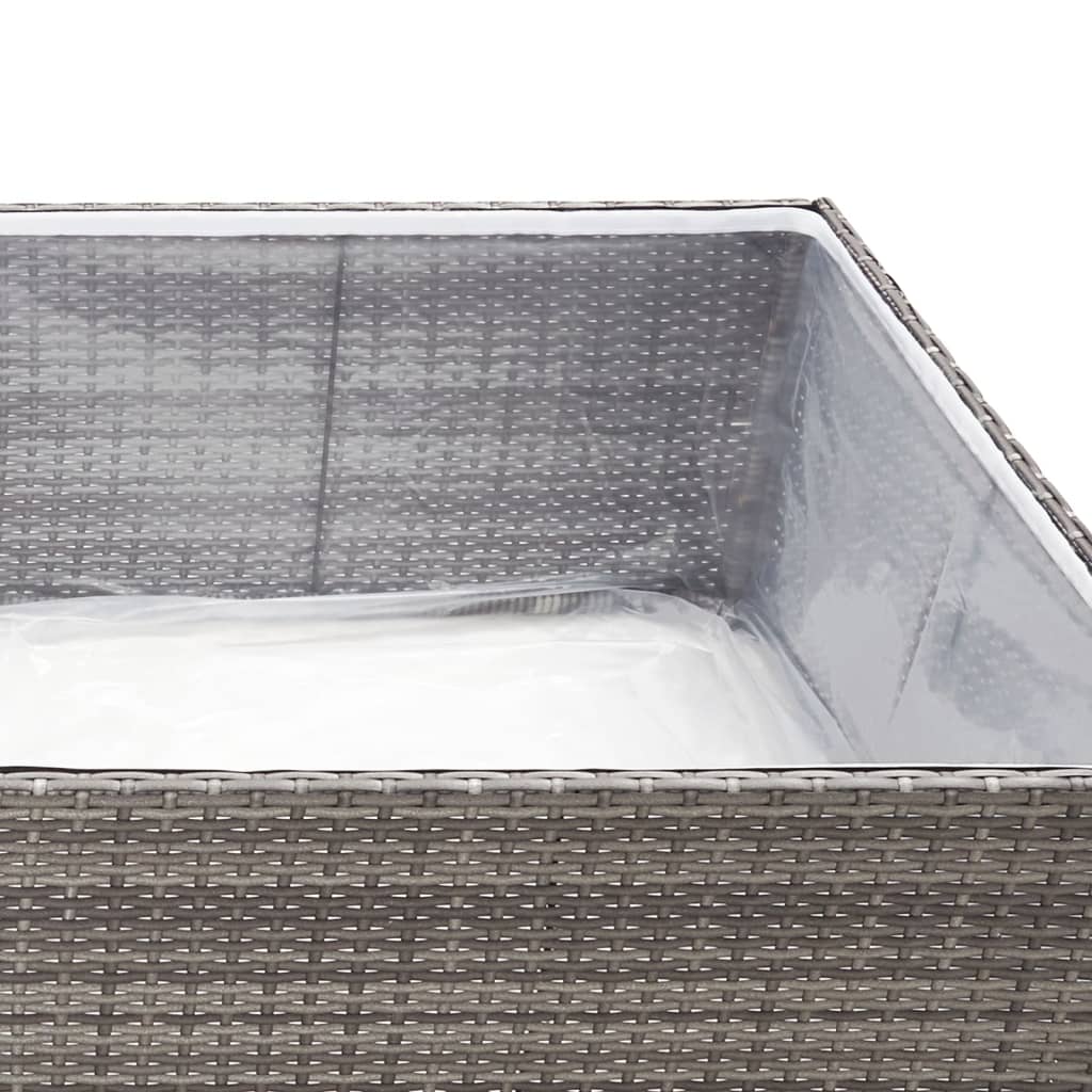 vidaXL Garden Planter Black 61.8"x31.5"x31.5" Poly Rattan-29
