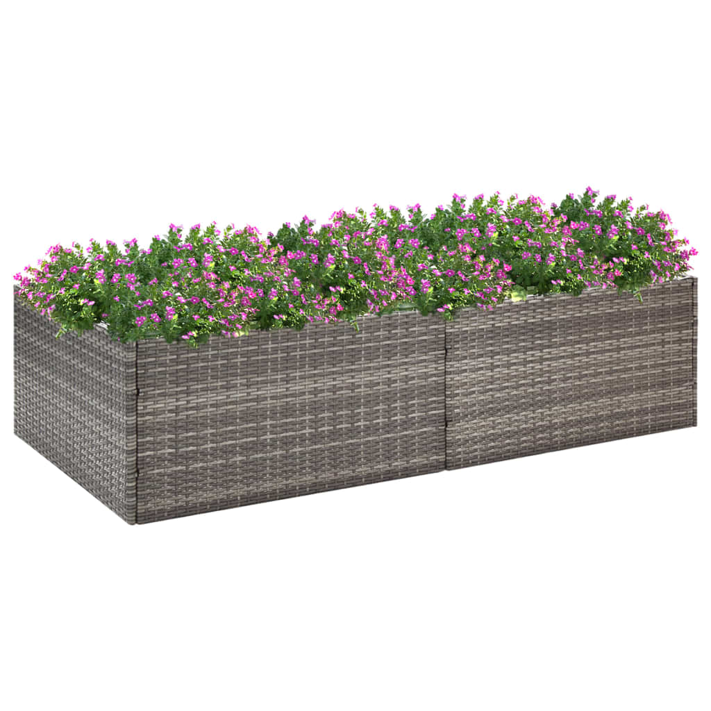 vidaXL Garden Planter Black 61.8"x31.5"x31.5" Poly Rattan-18