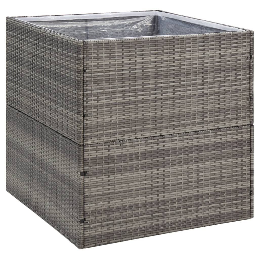vidaXL Garden Planter Black 61.8"x31.5"x31.5" Poly Rattan-31