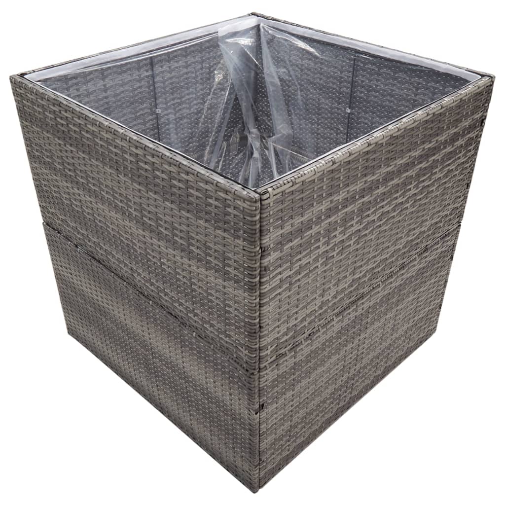 vidaXL Garden Planter Black 61.8"x31.5"x31.5" Poly Rattan-33