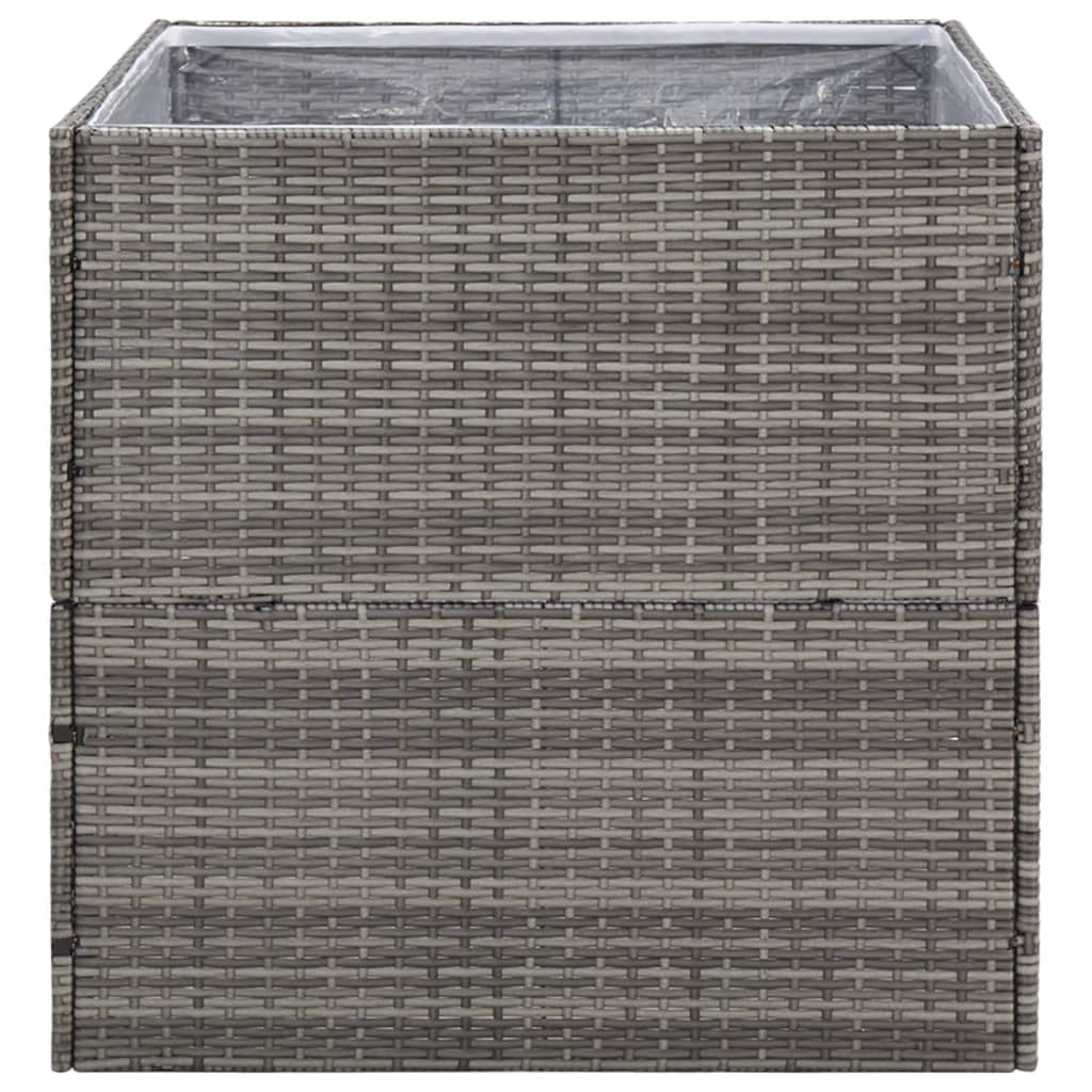 vidaXL Garden Planter Black 61.8"x31.5"x31.5" Poly Rattan-34