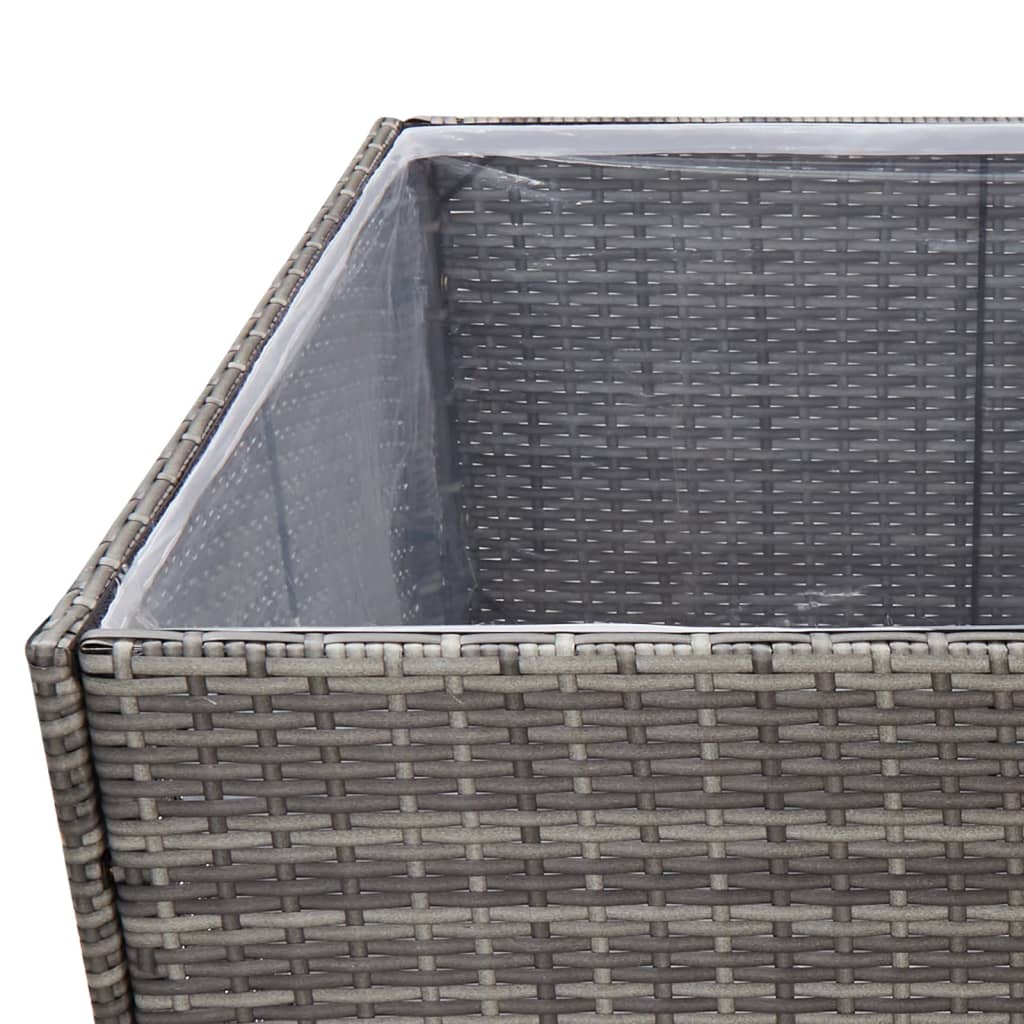 vidaXL Garden Planter Black 61.8"x31.5"x31.5" Poly Rattan-35