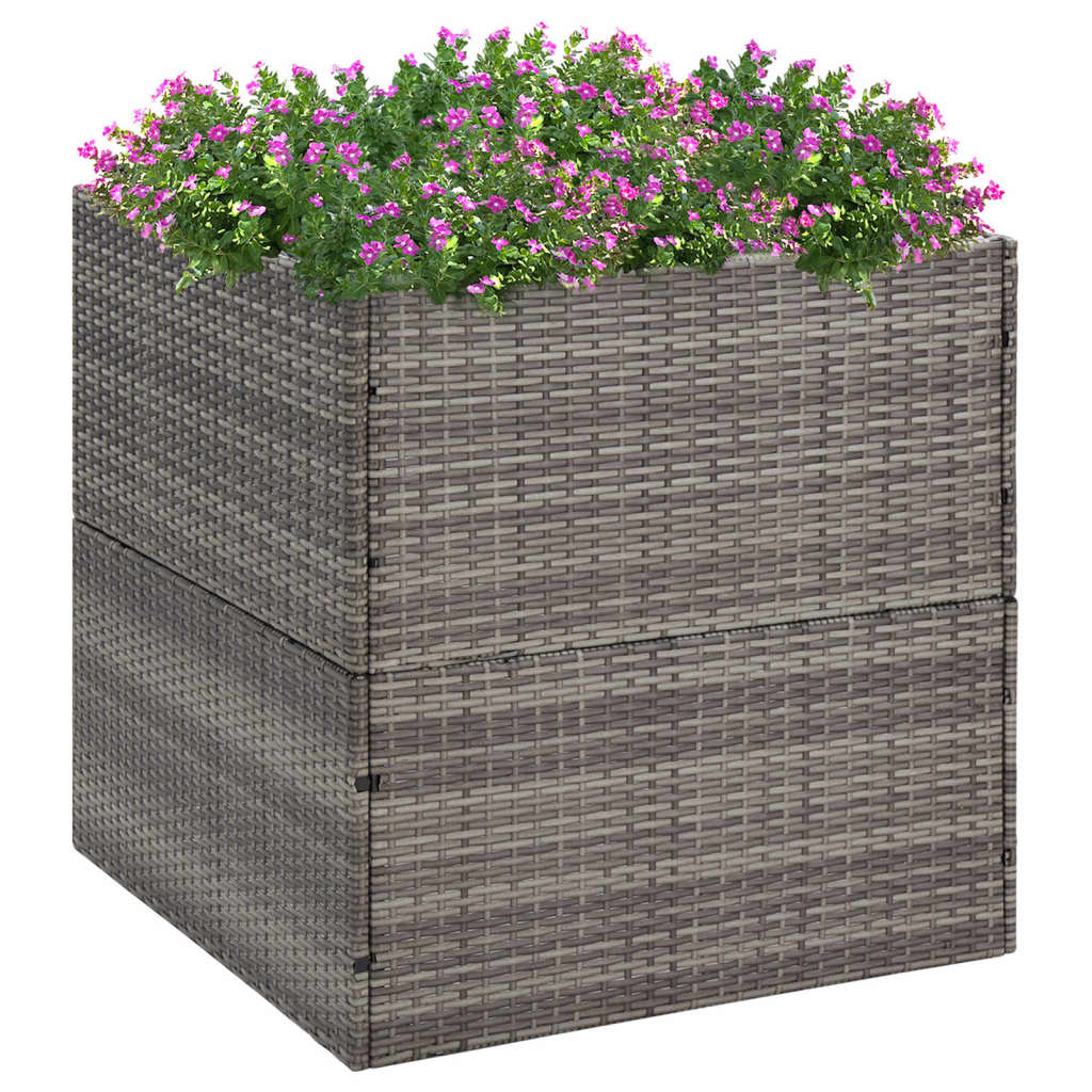 vidaXL Garden Planter Black 61.8"x31.5"x31.5" Poly Rattan-32