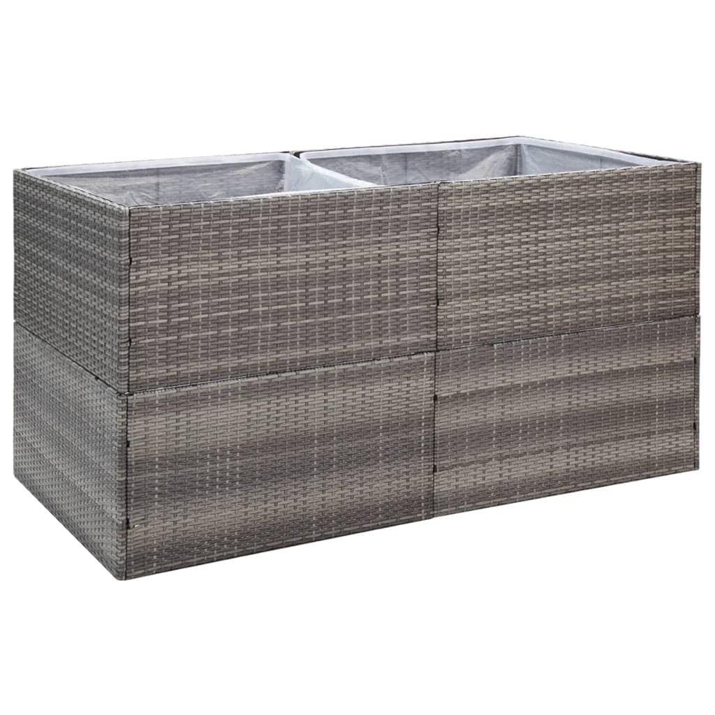 vidaXL Garden Planter Black 61.8"x31.5"x31.5" Poly Rattan-20