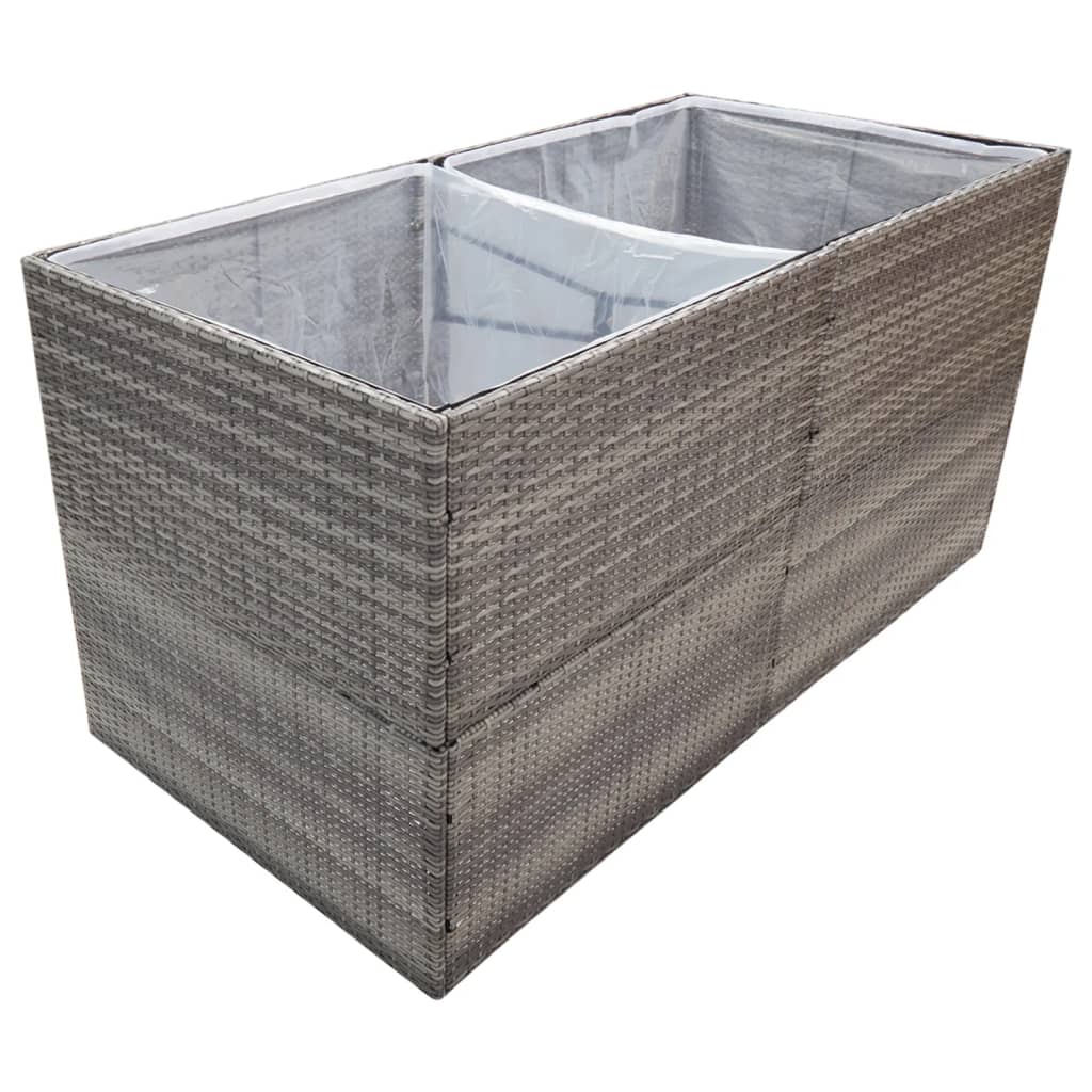 vidaXL Garden Planter Black 61.8"x31.5"x31.5" Poly Rattan-22