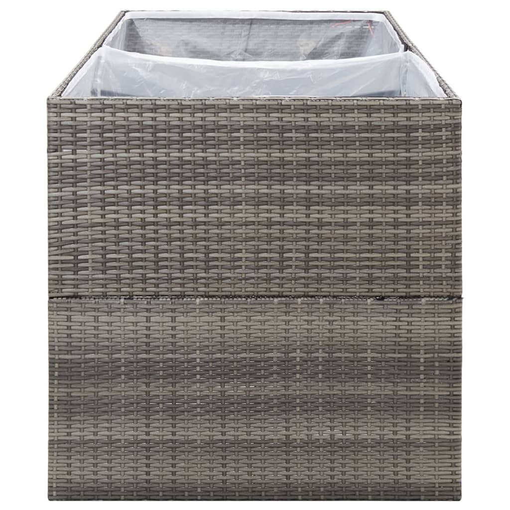 vidaXL Garden Planter Black 61.8"x31.5"x31.5" Poly Rattan-24