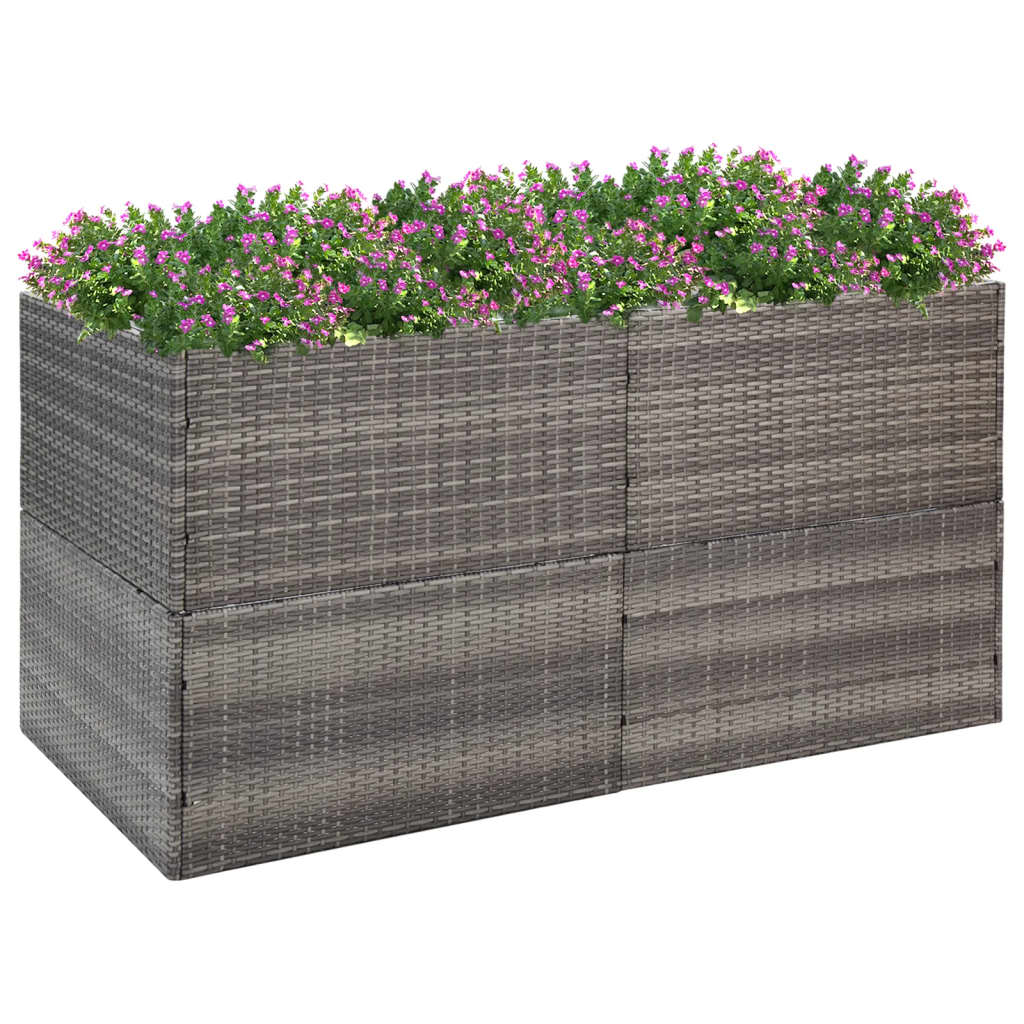 vidaXL Garden Planter Black 61.8"x31.5"x31.5" Poly Rattan-21