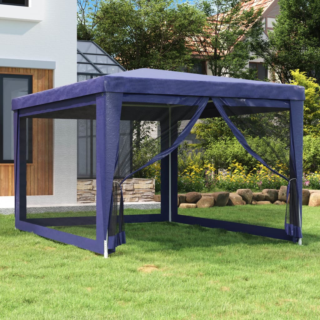 vidaXL Party Tent with 4 Mesh Sidewalls White Pavilion Marquee Multi Sizes-60