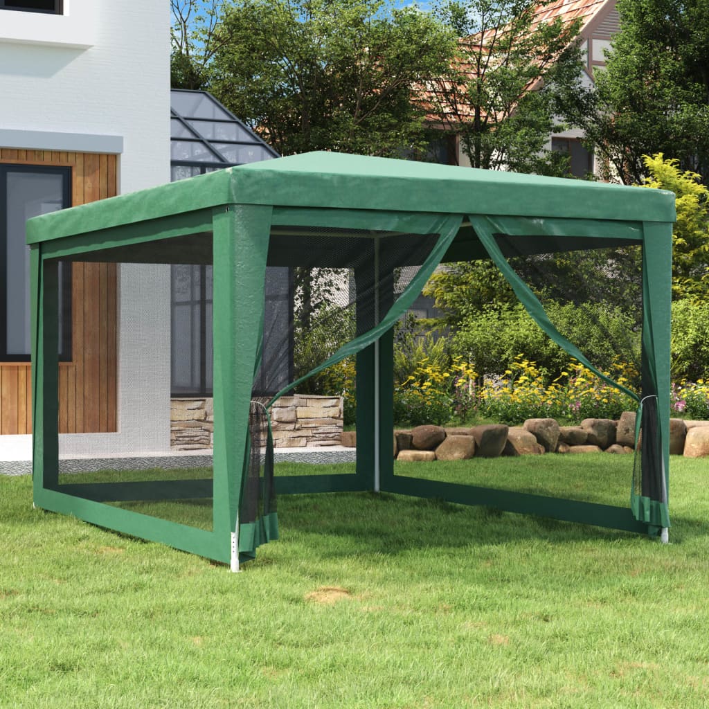 vidaXL Party Tent with 4 Mesh Sidewalls White Pavilion Marquee Multi Sizes-12