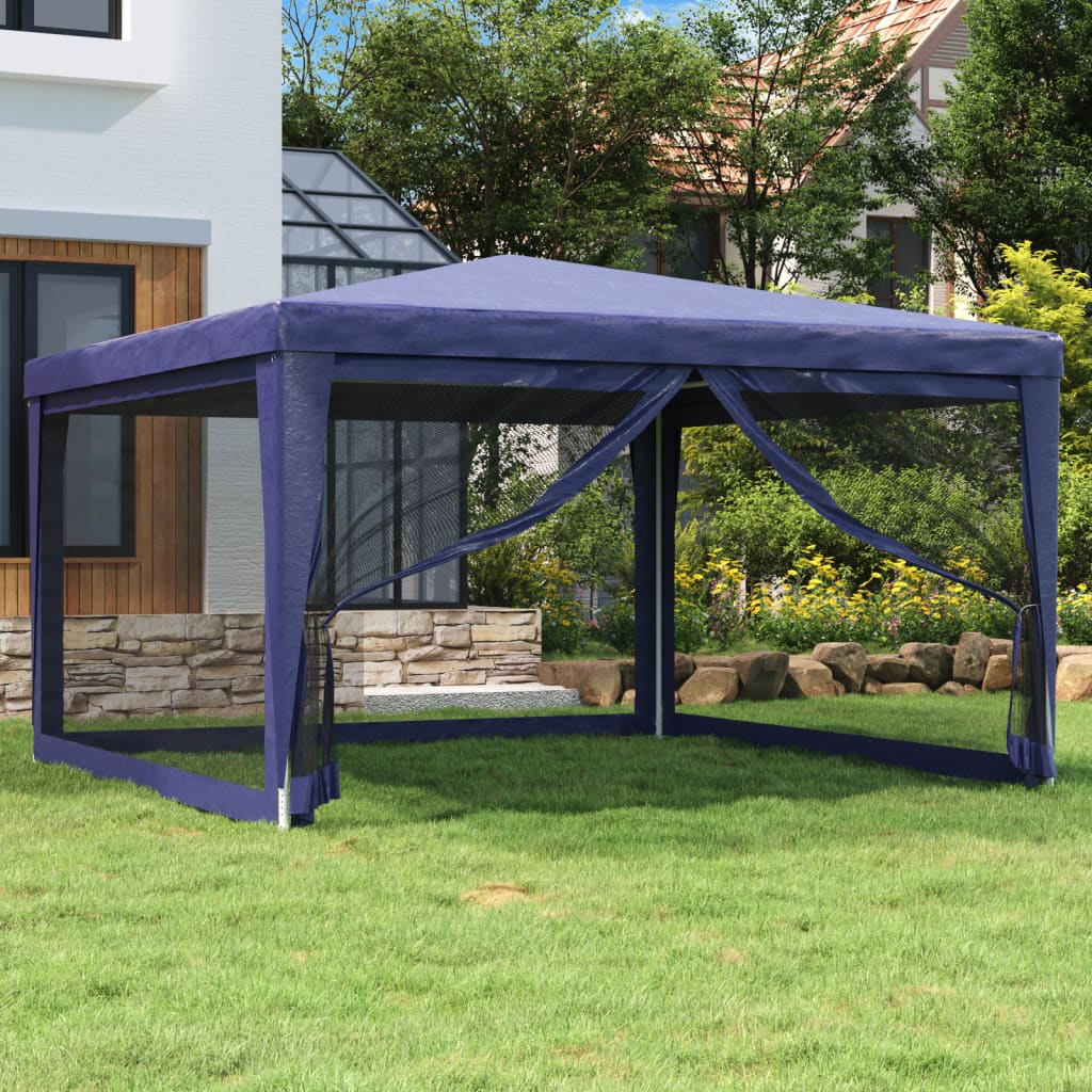 vidaXL Party Tent with 4 Mesh Sidewalls White Pavilion Marquee Multi Sizes-61