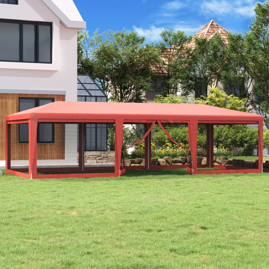 vidaXL Party Tent with 4 Mesh Sidewalls White Pavilion Marquee Multi Sizes-17
