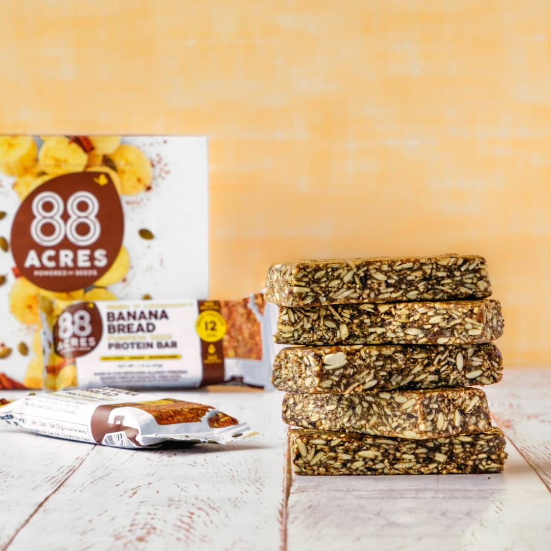 88 Acres Banana Bread Protein Bars ( 9 X 1.9 OZ)