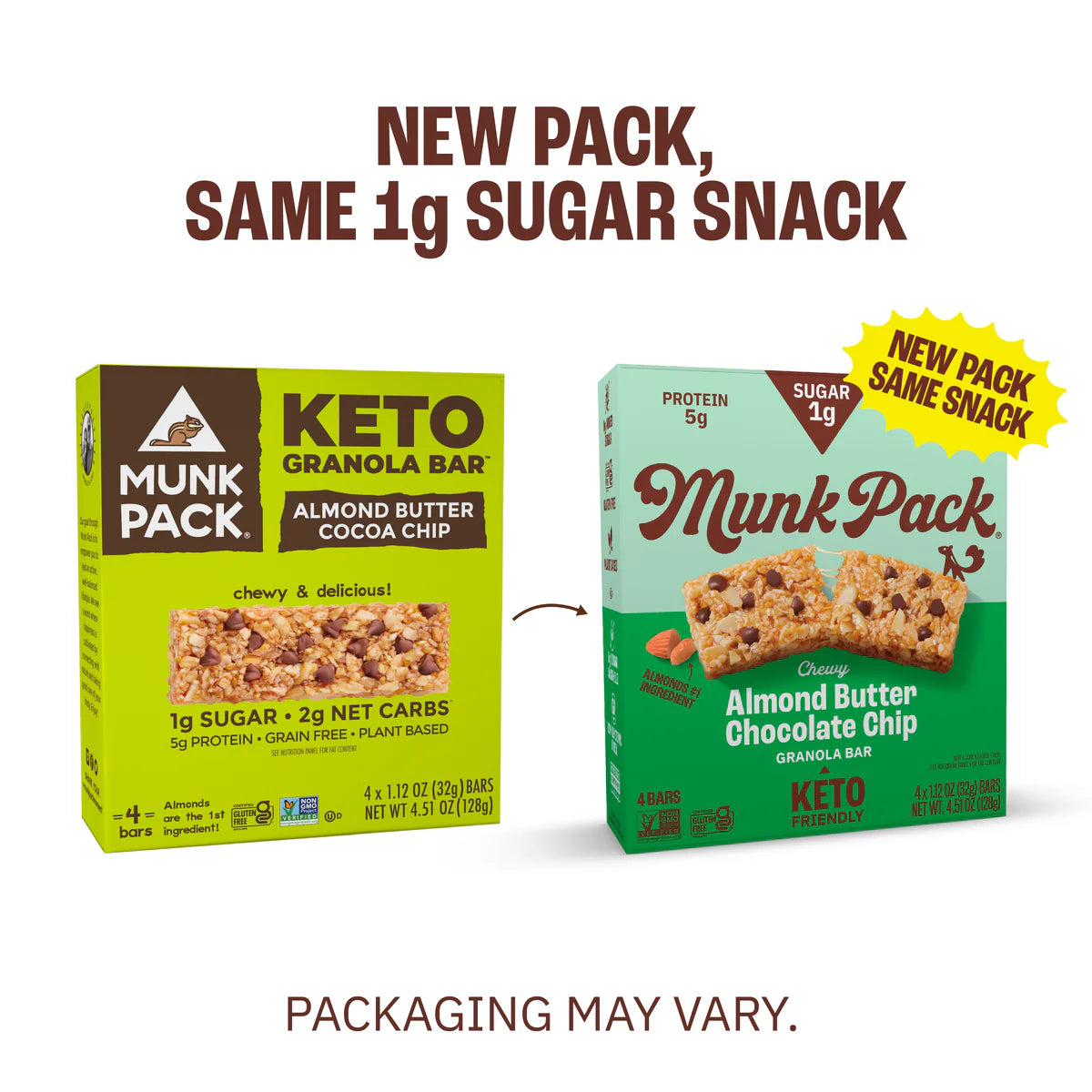 MUNK Almond Butter Chocolate Chip Granola Bar ( 6 X 4 OZ )