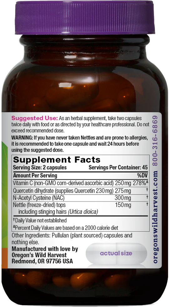 Oregon's Wild Harvest Aller-Aid„¢ with Quercetin, 90 ct