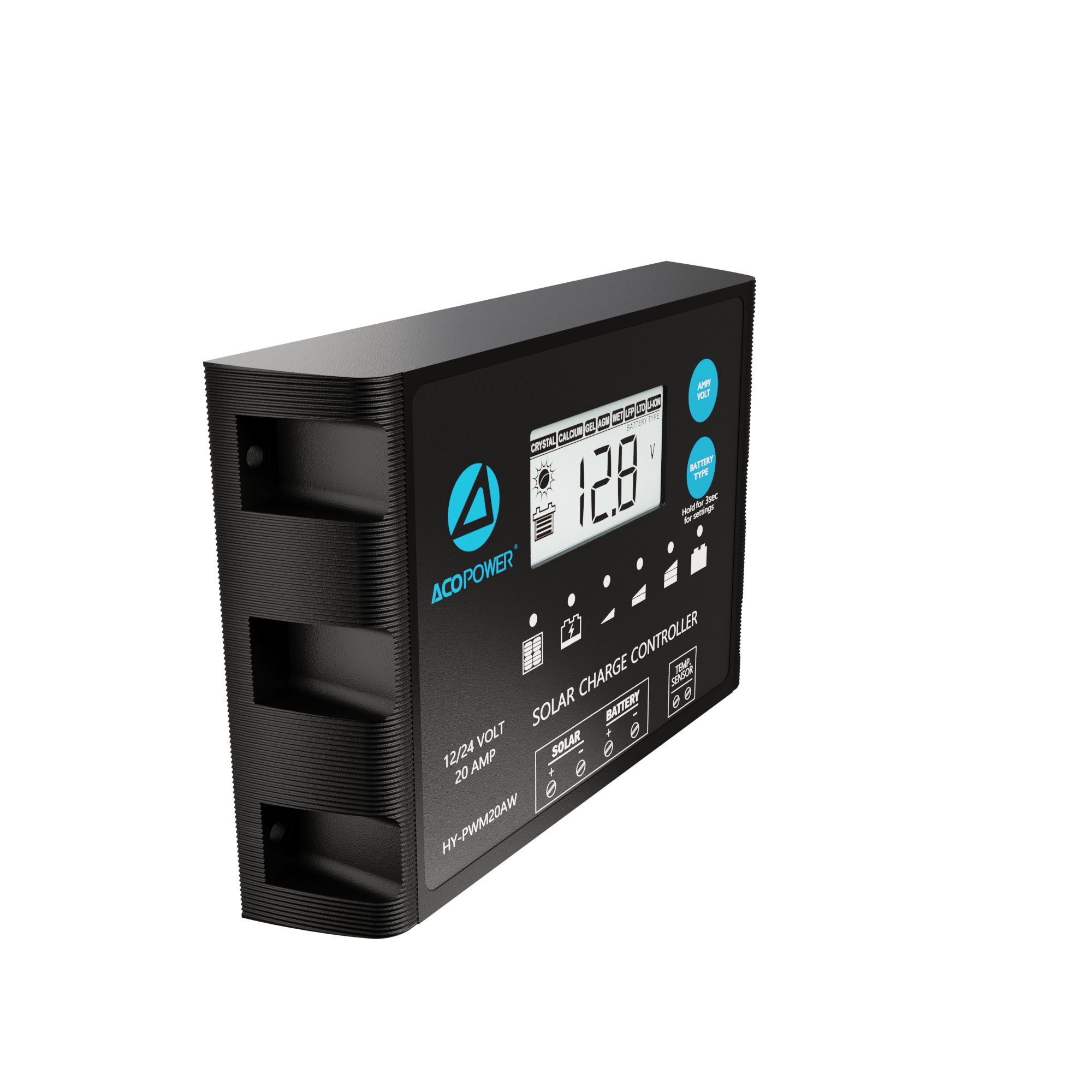 ACOPOWER 20A ProteusX Waterproof PWM Solar Charge Controller with Alligator Clips and MC4 Connectors-24