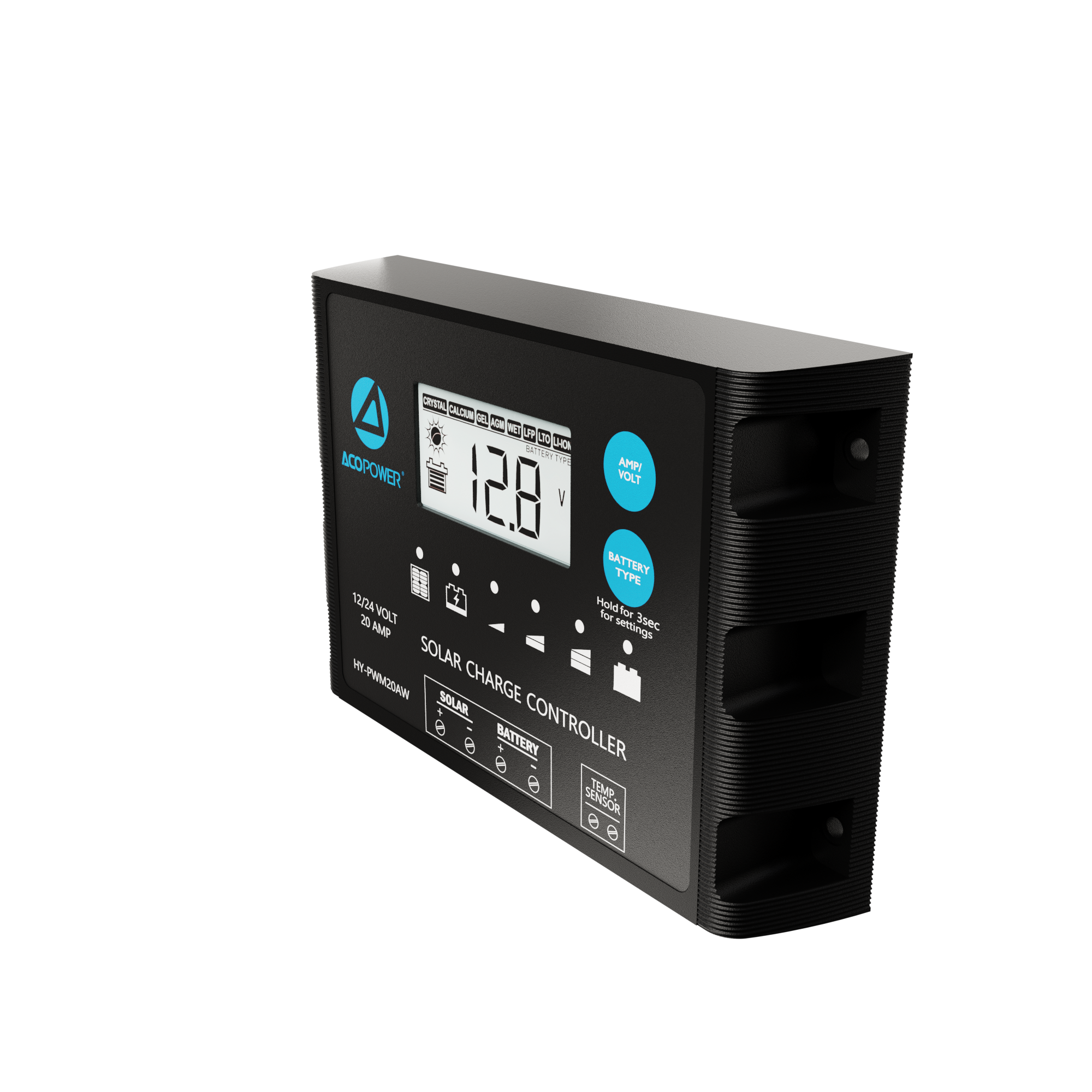 ACOPOWER 20A ProteusX Waterproof PWM Solar Charge Controller with Alligator Clips and MC4 Connectors-74