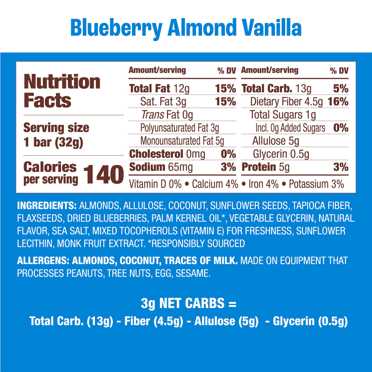 Munk Pack Blueberry Almond Vanilla Granola Bar ( 6 X 4 CT )