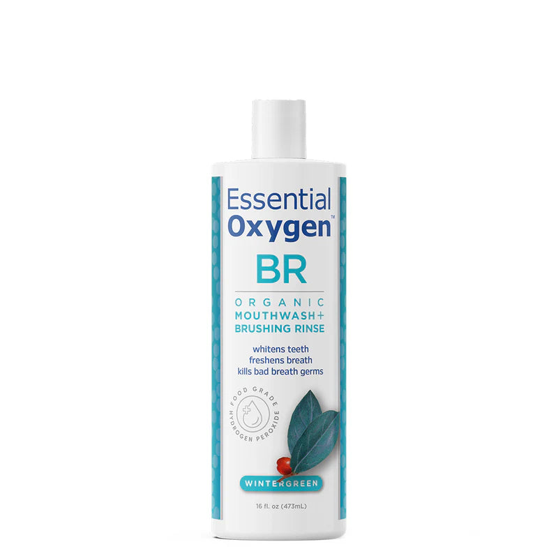 Essential Oxygen BR Organic Mouthwash + Brushing Rinse Wintergreen 16 OZ
