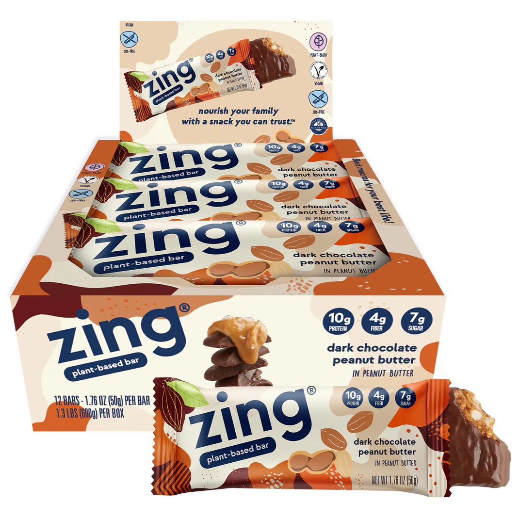 zing dark chocolate peanut butter nutrition bars - Box of 12