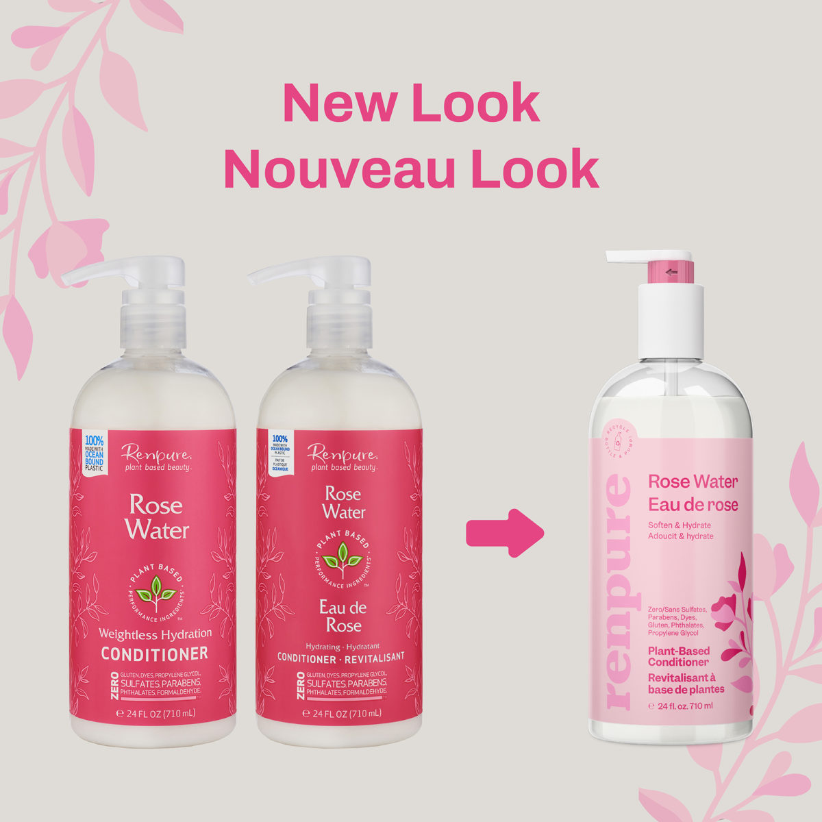 Renpure Rose Water Soften & Hydrate Conditioner 24oz