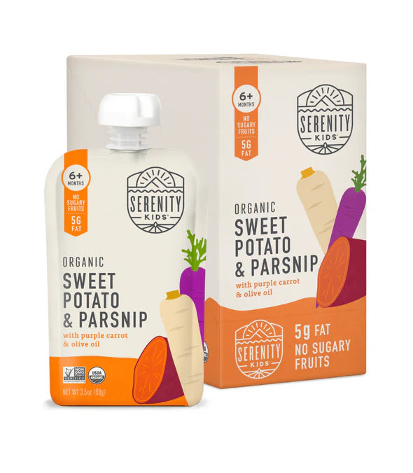Serenity Kids Organic Sweet Potato Baby Food Pouch with Parsnip