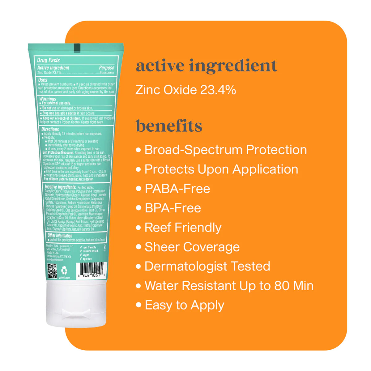 Thinksport Kids Safe Sunscreen SPF50+ 3 oz