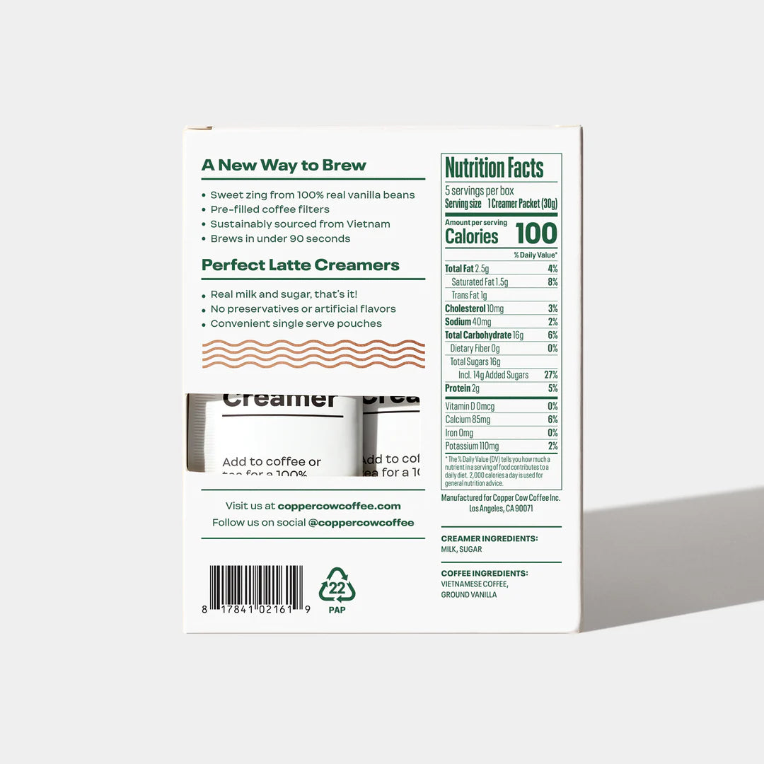 Copper Cow Coffee Vanilla Latte