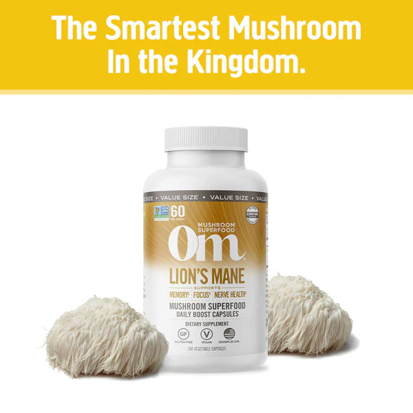 Om Lion's Mane Mushroom Capsules, 180 ct