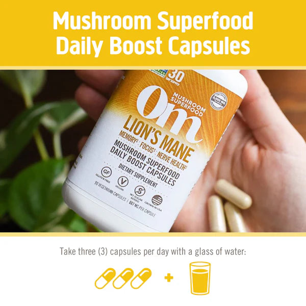 Om Lion's Mane Mushroom Capsules, 180 ct