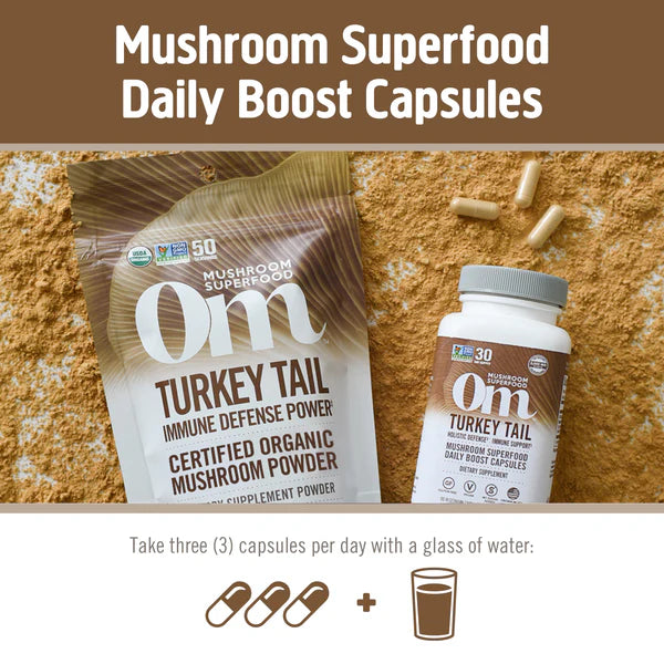 Om Turkey Tail Mushroom Capsules, 90 ct