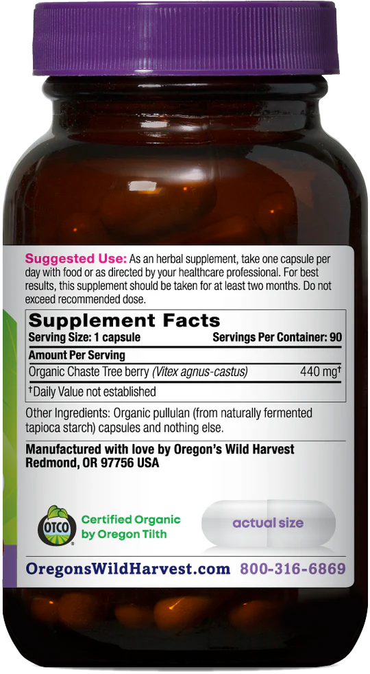 Oregon's Wild Harvest Organic Chaste Tree, 90 ct