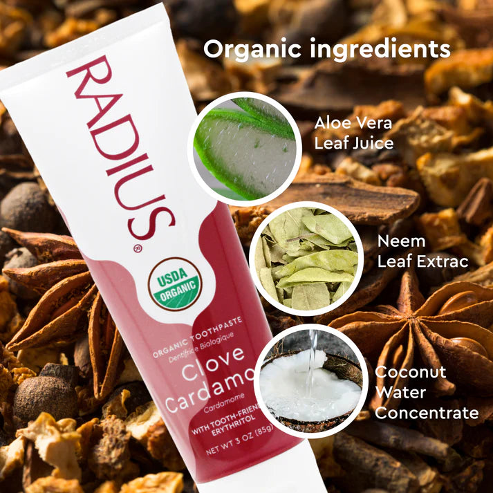Radius USDA Organic Clove Cardamom Toothpaste 3 OZ