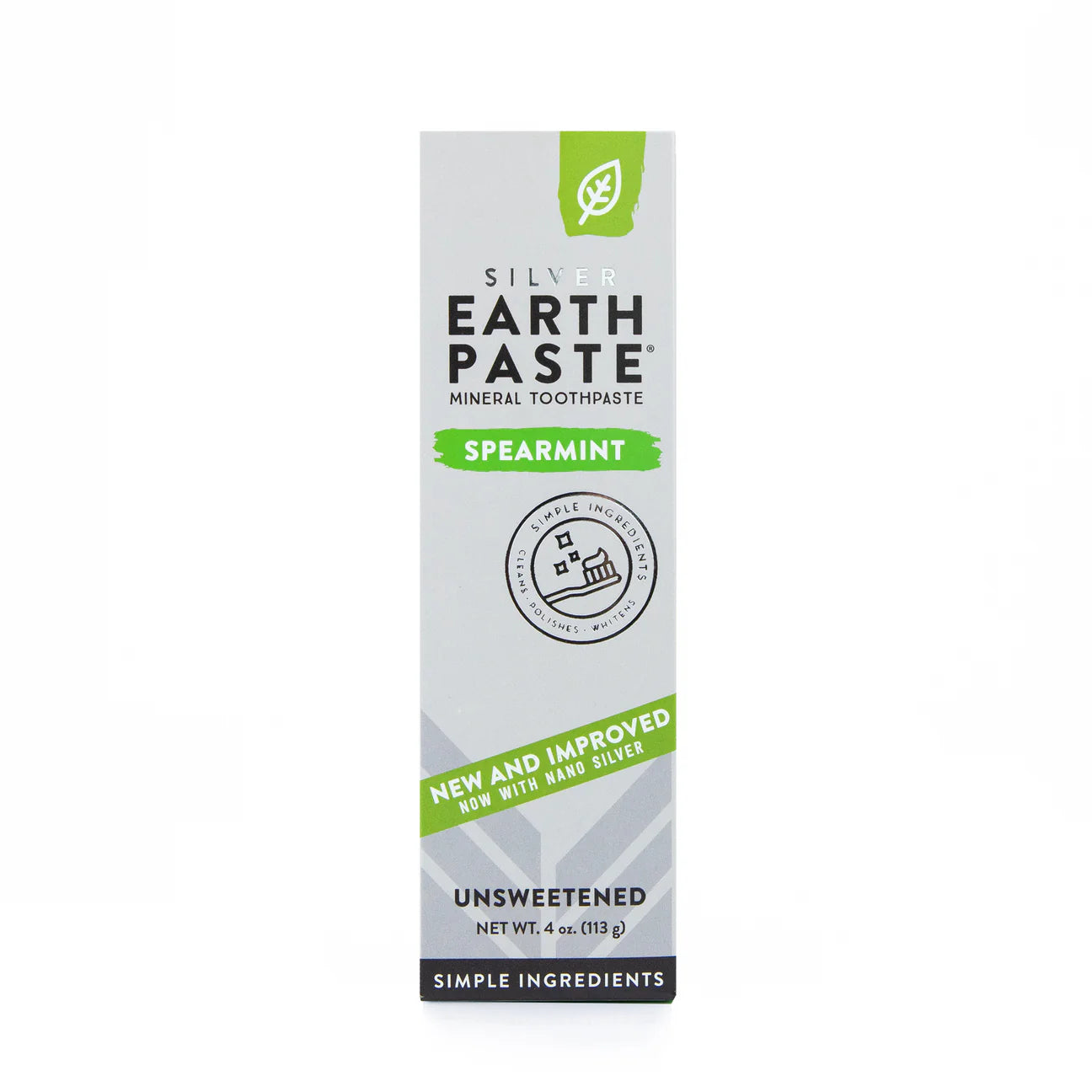 Redmond Earthpaste® with Silver - Unsweetened Spearmint 4oz