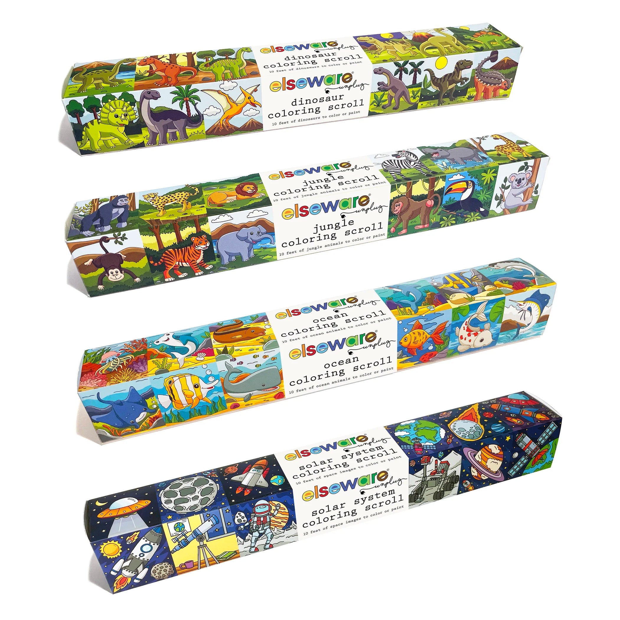 Coloring Scroll - (Choice of theme : dinosaur, jungle, ocean, solar system, 10' long)