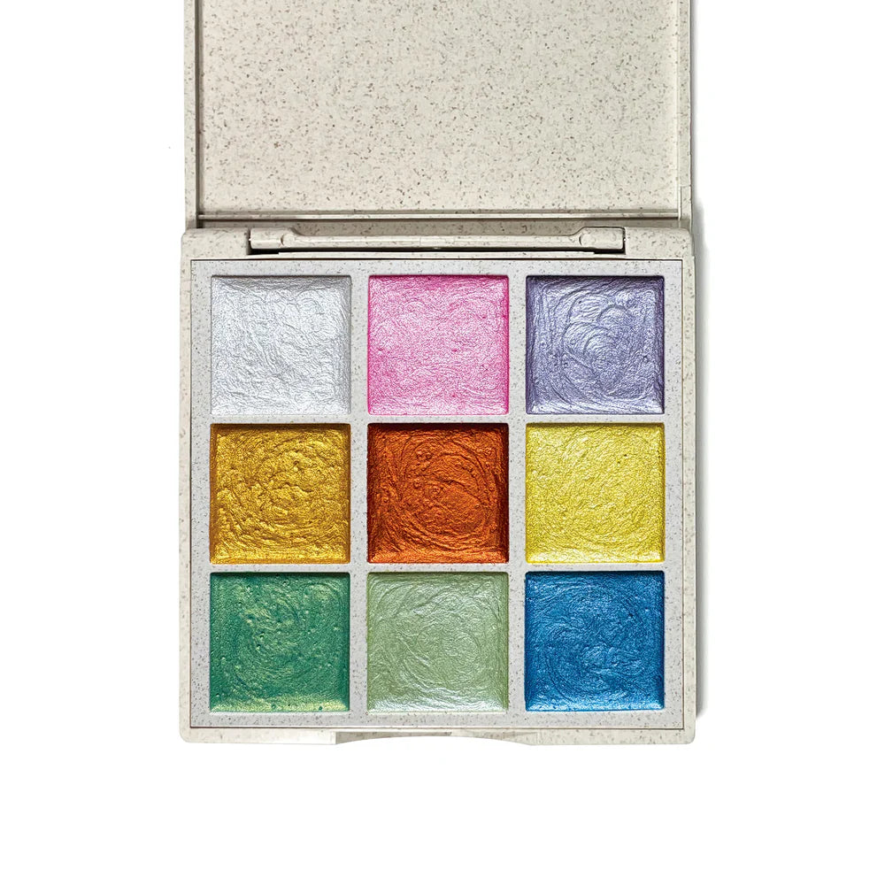 Metallic Watercolor Set - Wheat Straw Palette